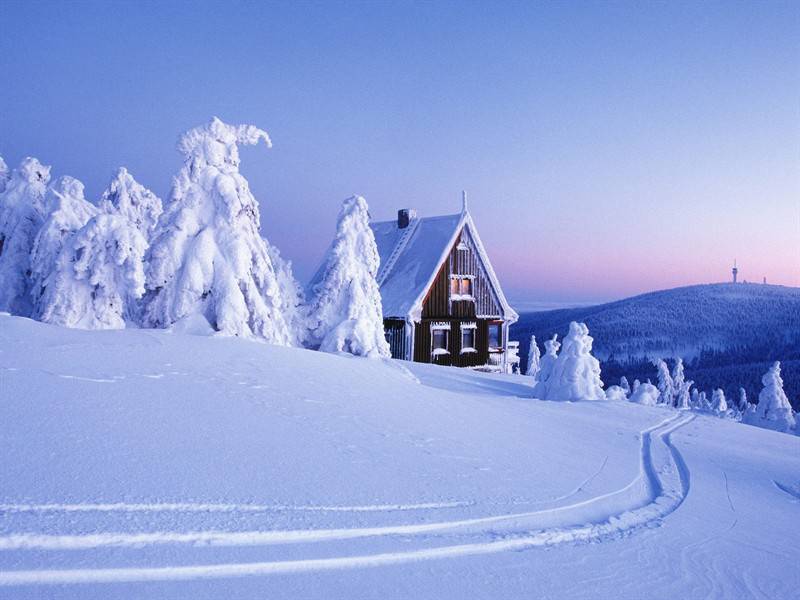 冬季高山雪景白色唯美景观
