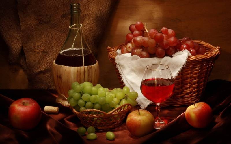 葡萄美酒佳肴高清图片