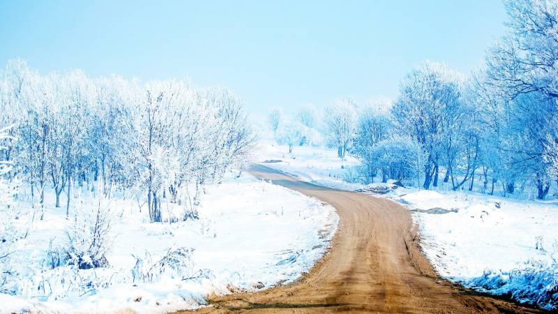 冬日雪景唯美纯白风景高清美图欣赏