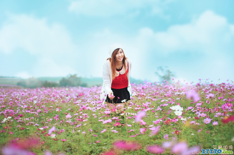 唯美户外高清花海美女摄影