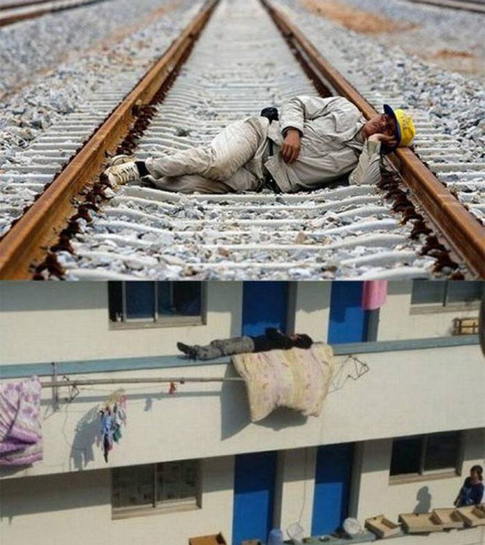 超雷人的搞笑睡姿大全欣赏