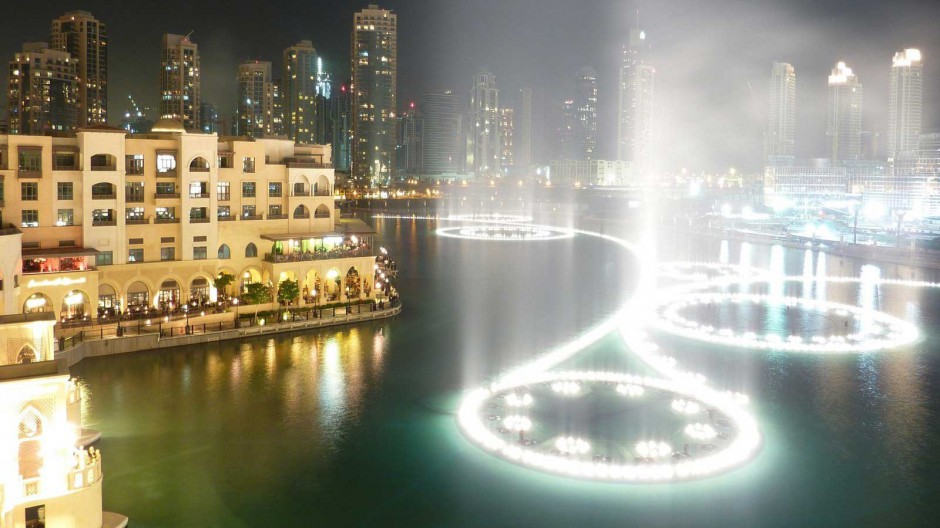 迪拜迷离夜景风景图片
