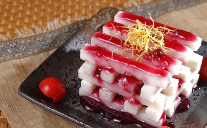 蓝莓山药酸甜可口的甜品美图