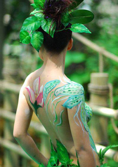 森林系人体彩绘写真欣赏