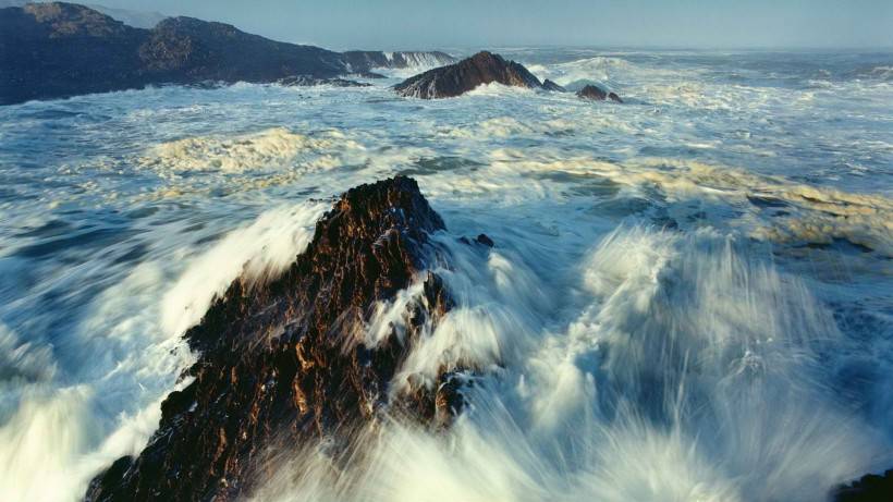唯美小清新海浪山水风景桌面壁纸