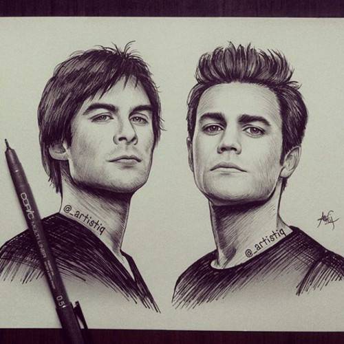 个性彩绘素描欧美明星图片