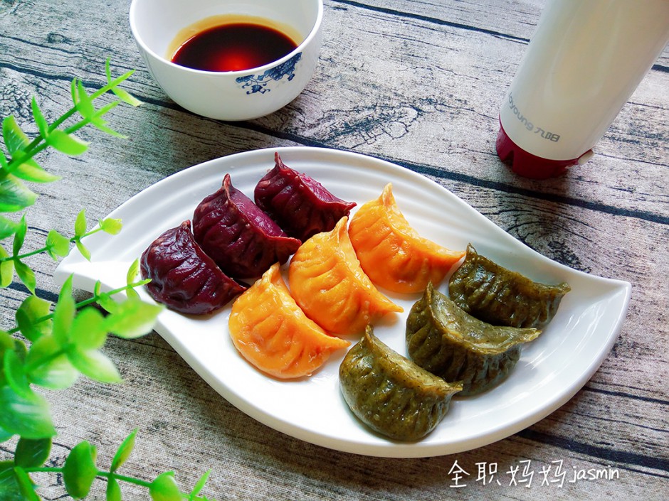 营养健康的五彩饺子图片