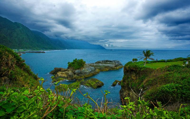 中国台湾海边岩石风景摄影图片