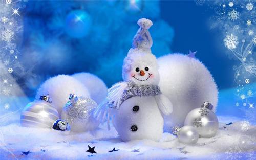 浪漫冬日唯美圣诞雪人图片
