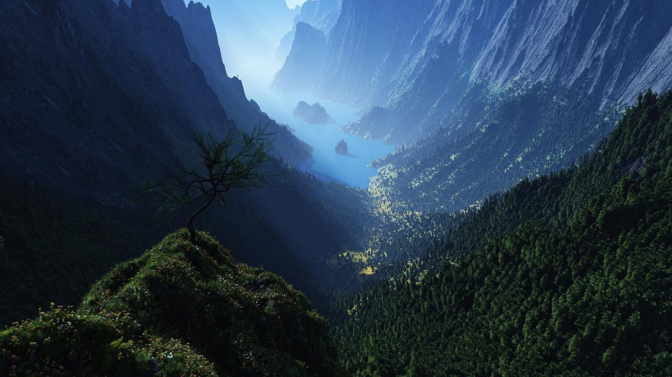 秀丽山川大峡谷风景图片壁纸