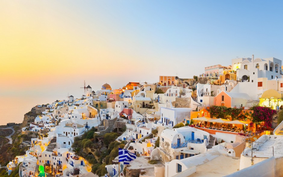 希腊爱琴海唯美海岛风景图片
