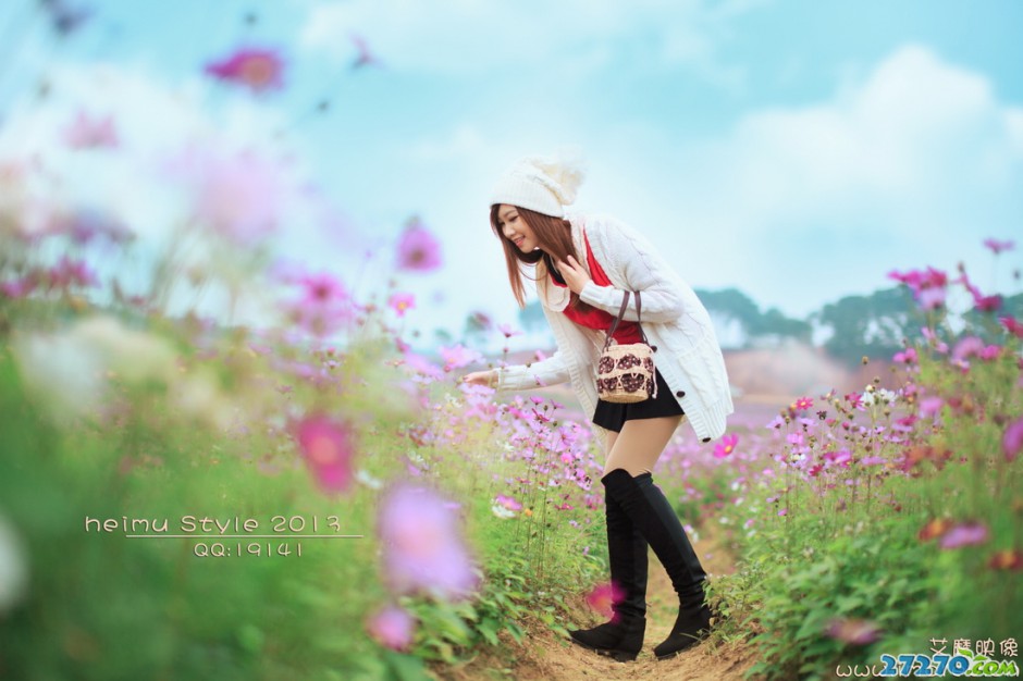 唯美户外高清花海美女摄影