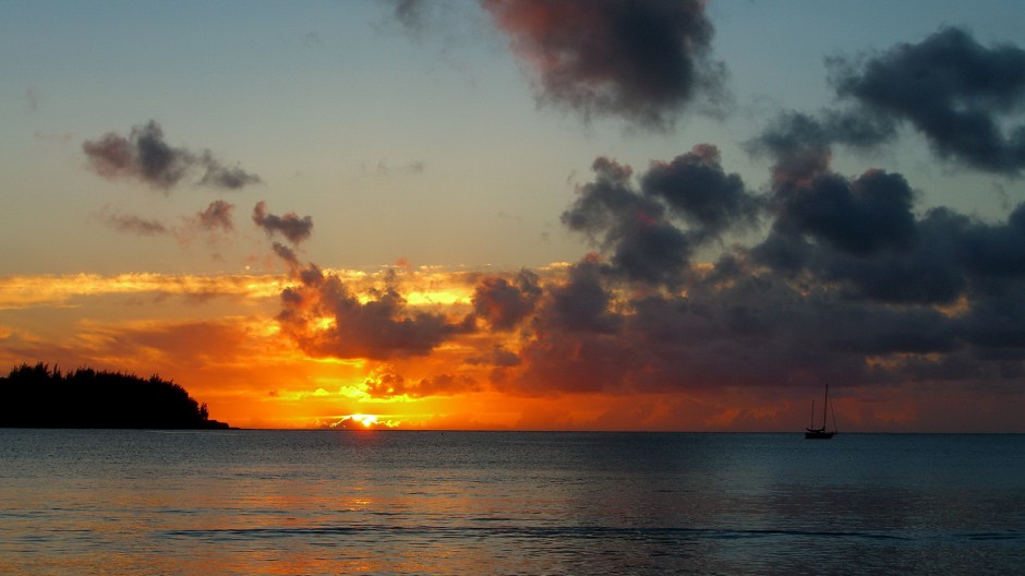 绚丽霞光夕阳风景图片大全