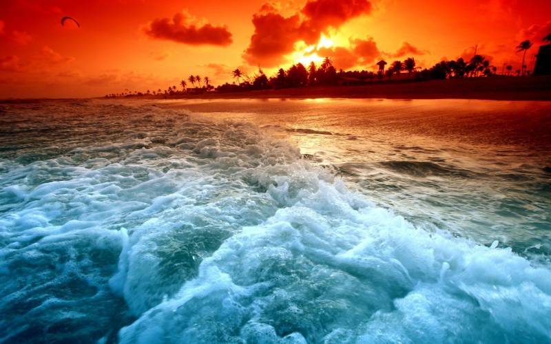 海边美妙绝伦的夕阳图片