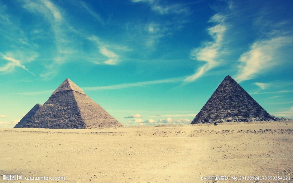 沙漠瑰宝古埃及金字塔美丽风景图片