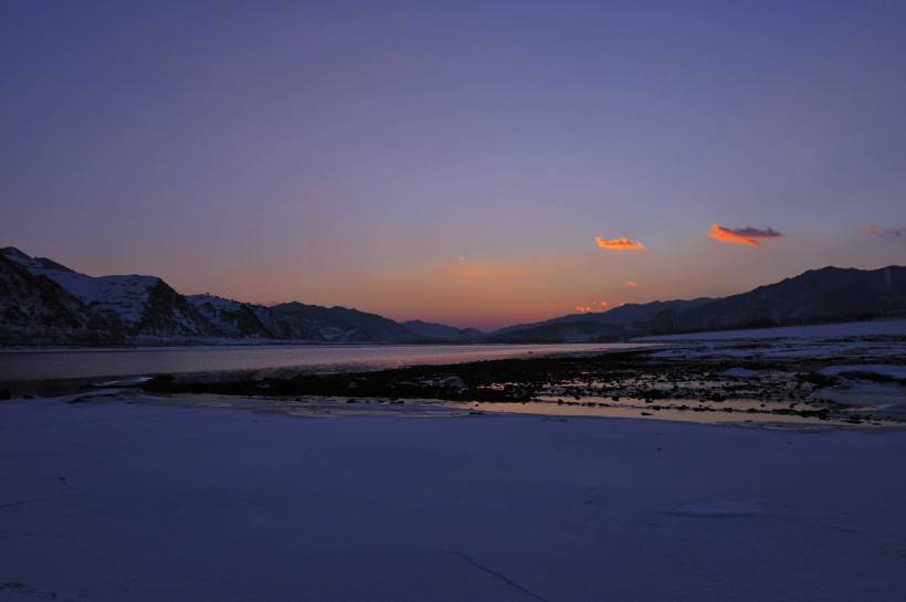 海边夕阳风景图片绯红浪漫