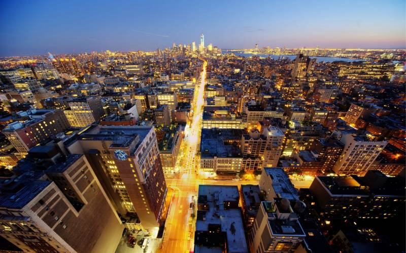 美国纽约曼哈顿夜景图片欣赏