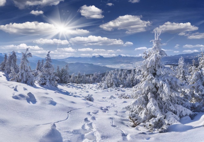 壮丽冬天雪山洁白风景图片欣赏