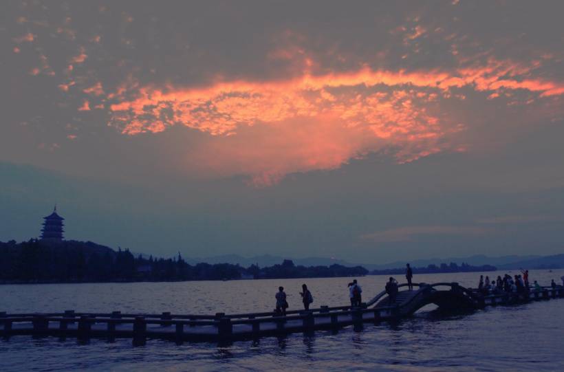 浙江杭州西湖夜景高清图片