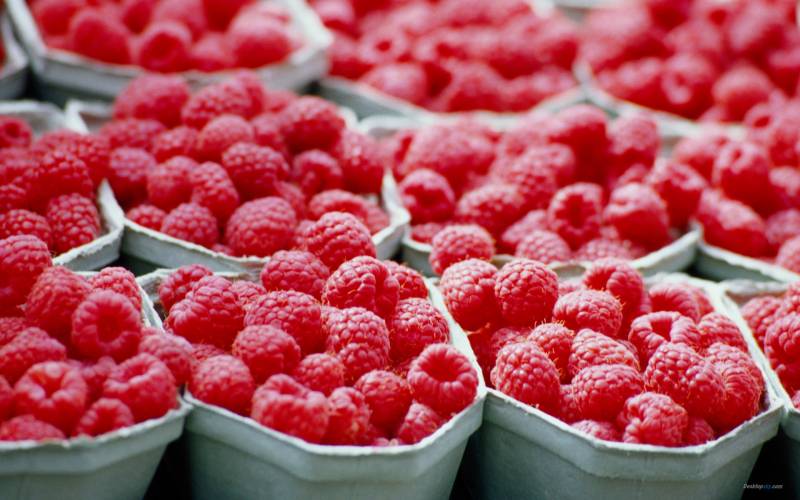 酸甜可口的树莓水果特写图片