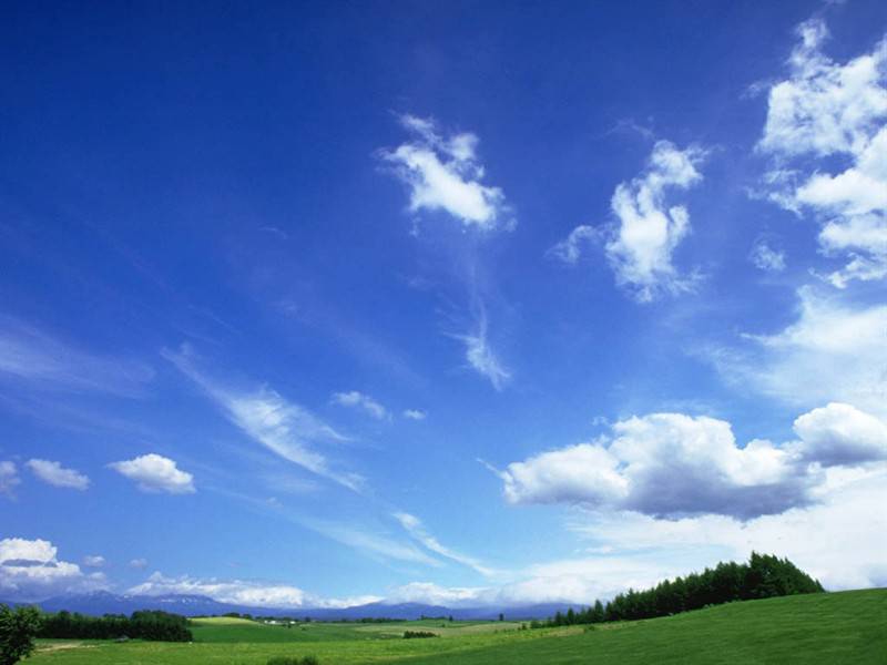 晴天白云自然风光美景图片