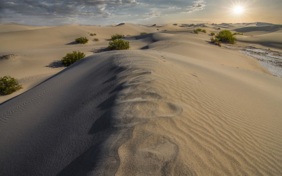 新疆戈壁沙漠绿洲图片风景壁纸
