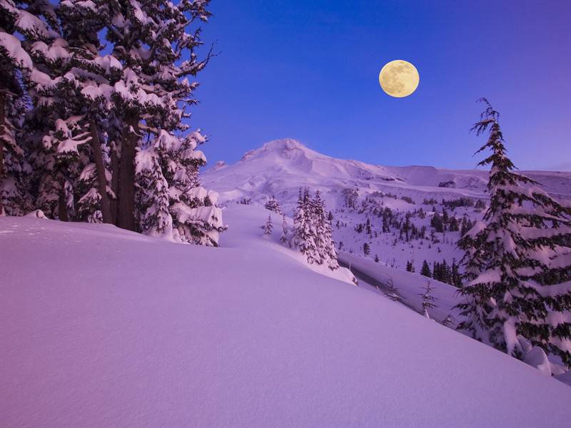 高山厚雪白色唯美景观