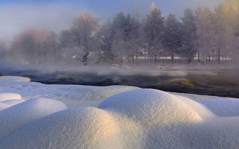 瑞典冬日白茫茫的雪景壁纸