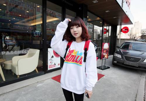韩国人气网络红人恩典甜美时尚街拍
