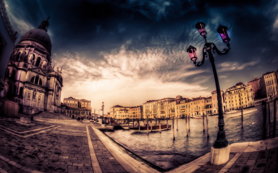 浪漫城市威尼斯水城清晨优美风景图片精选