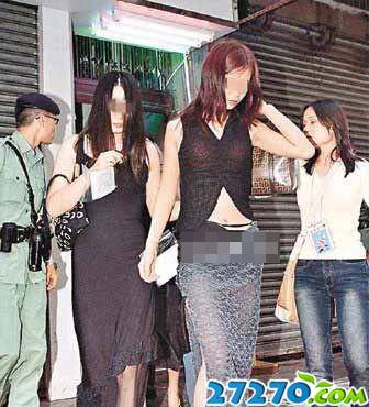 香港警方扫黄现场 60偷渡女被遣返(12)