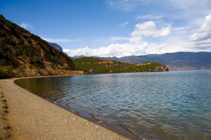 旅游景点泸沽湖山水高清图片