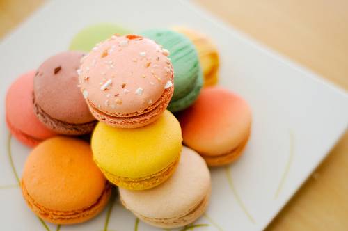法国甜点马卡龙图片颜色粉嫩诱人