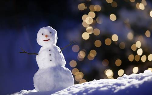 浪漫冬日唯美圣诞雪人图片