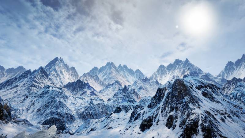 白雪茫茫冰山美丽风景图片