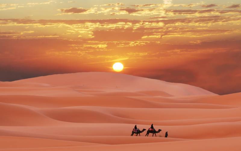 撒哈拉沙漠浪漫日出精致风景高清壁纸推荐