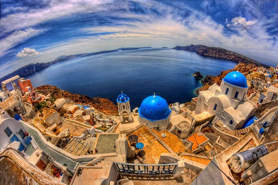 希腊圣托里尼岛旅游美景图片
