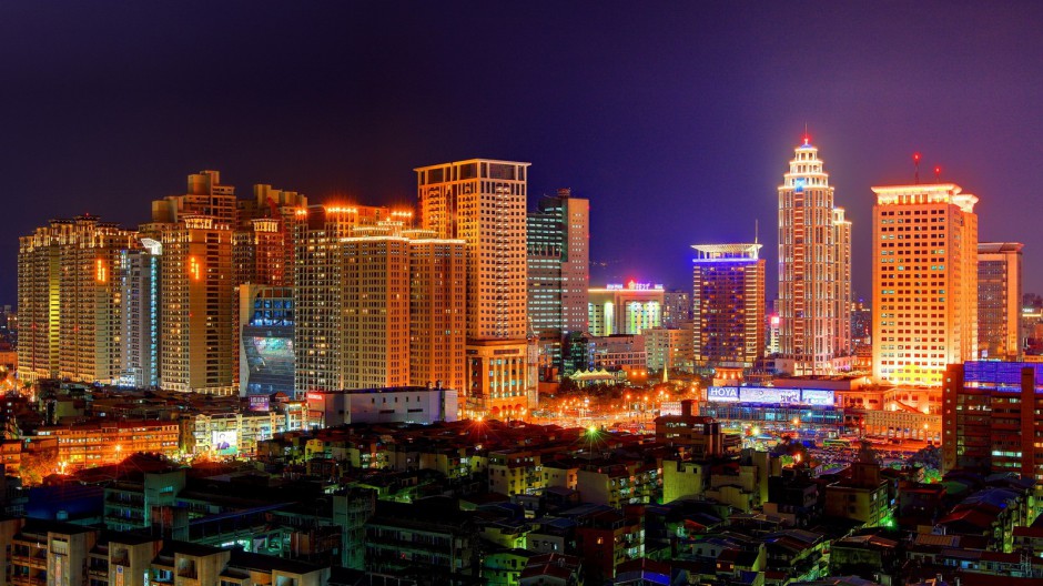 台北夜景图片壁纸灯光璀璨耀眼