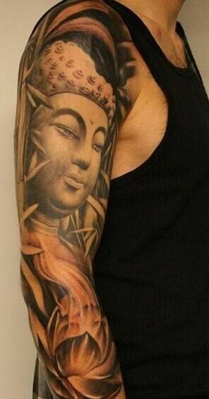 个性手臂佛像纹身图案虔诚经典