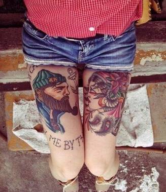 女生腿部艺术纹身图片精美可爱
