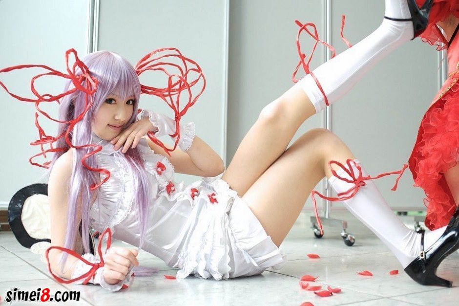 cosplay图片紫色头发的萌妹子一枚