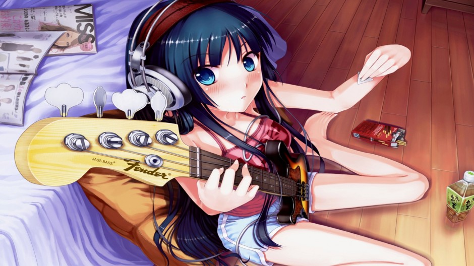 吉他乐器唯美可爱动漫美女图片