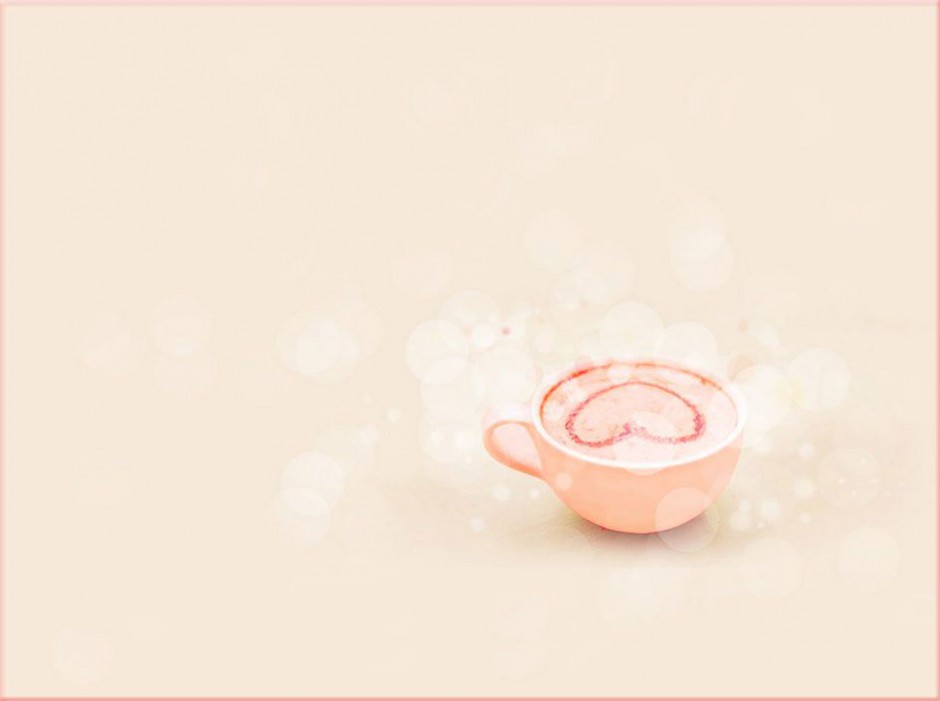 温馨粉色咖啡奶茶浪漫风格背景图