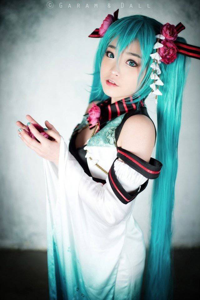 螺旋猫可爱cos初音清新和服写真