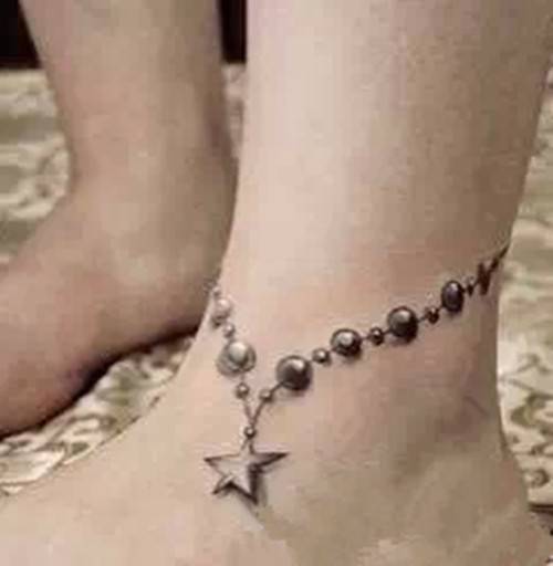 女生脚链纹身 精美脚踝纹身分享