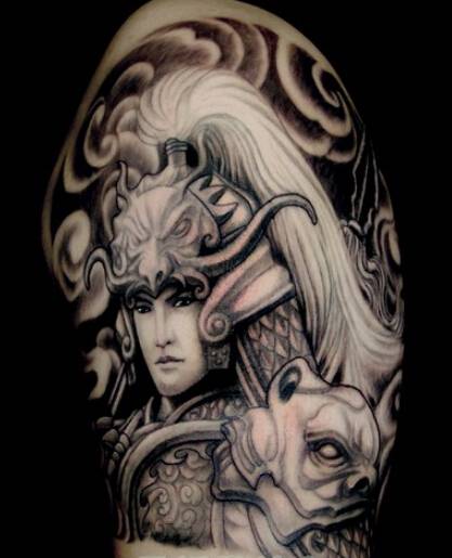 赵云手臂纹身图案精致霸气