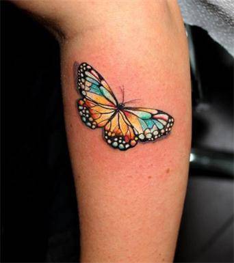 3d唯美蝴蝶手臂纹身图案