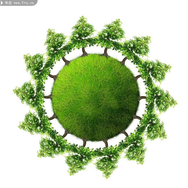 绿树环保创意地球图片