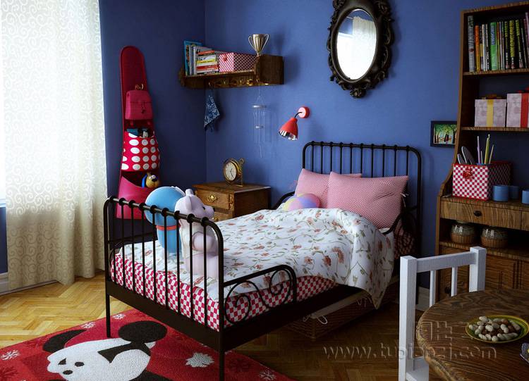 小户型儿童卧室室内整洁温暖设计效果图