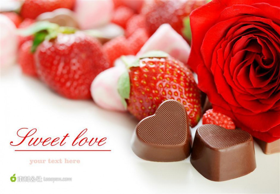 浪漫情人节礼物玫瑰和巧克力图片